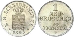  Grosh / 10 Pfennig Reino de Sajonia (1806 - 1918)  Federico Augusto II de Sajonia