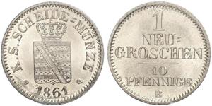  Grosh / 10 Pfennig Royaume de Saxe (1806 - 1918)  Frédéric-Auguste II de Saxe