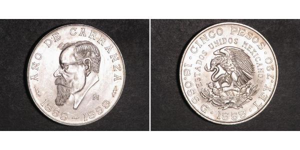  Peso Mexico Silver 