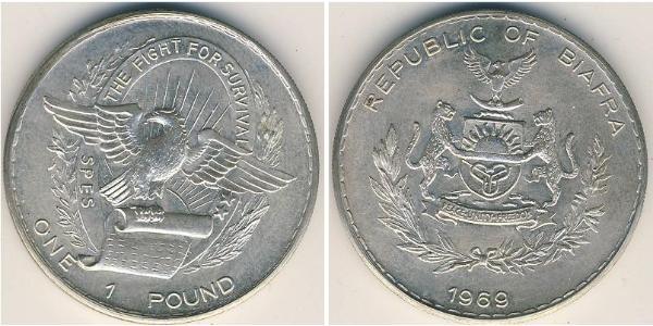  Pound Republic of Biafra (1967-1970) Silver 