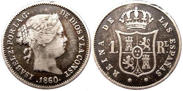  Real Kingdom of Spain (1814 - 1873) Plata Isabella II of Spain (1830- 1904)