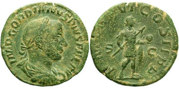  Sestertius 羅馬帝國 黃銅 戈爾迪安三世(225-244)