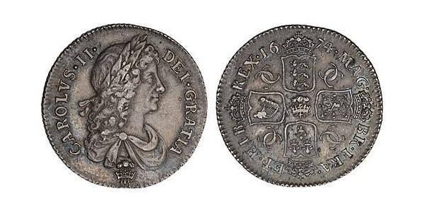  Shilling 英格兰王国 銀 查理二世 (英格兰) (1630 - 1685)