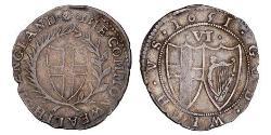  Sixpence Commonwealth of England (1649-1660) Silver 