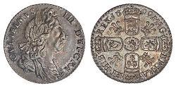  Sixpence Kingdom of England (927-1649,1660-1707) Silver William III (1650-1702)