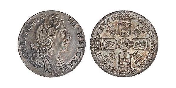  Sixpence Kingdom of England (927-1649,1660-1707) Silver William III (1650-1702)