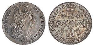  Sixpence 英格兰王国 銀 威廉三世 (奥兰治)