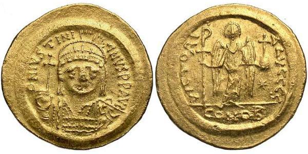  Solidus Byzantine Empire (330-1453) Gold Justinian I (482-565)