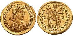  Solidus Western Roman Empire (285-476) Gold Valentinian III (419-455)