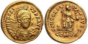  Solidus Western Roman Empire (285-476) Gold Honorius  (384-423)