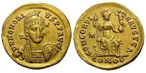  Solidus Western Roman Empire (285-476) Gold Honorius  (384-423)