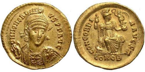  Solidus Western Roman Empire (285-476) Gold Honorius  (384-423)