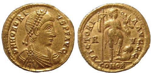  Solidus Western Roman Empire (285-476) Gold Honorius  (384-423)