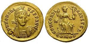  Solidus Weströmisches Reich (285-476) Gold Honorius (384-423)