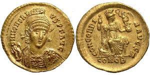  Solidus Weströmisches Reich (285-476) Gold Honorius (384-423)