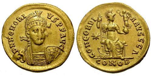  Solidus Weströmisches Reich (285-476) Gold Honorius (384-423)