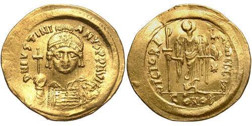  Solidus Imperio bizantino (330-1453) Oro Justiniano I (482-565)