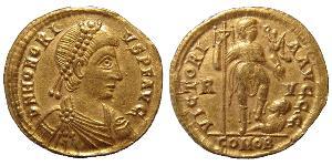  Solidus Imperio romano de Occidente (285-476) Oro Honorio (384-423)