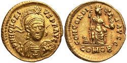  Solidus Западная Римская империя (285-476) Золото Гонорий (384-423)