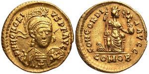  Solidus Западная Римская империя (285-476) Золото Гонорий (384-423)