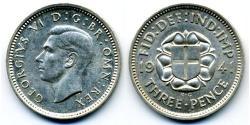  Threepence United Kingdom (1922-) 銀 乔治六世 (1895-1952)