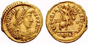  Tremis Imperio romano de Occidente (285-476) Oro Honorio (384-423)