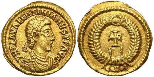  Tremis Imperio romano de Occidente (285-476) Oro Valentiniano III (419-455)