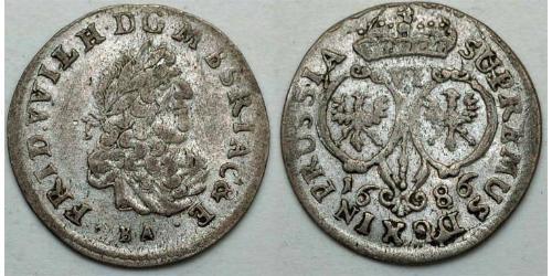  VI grossus 勃蘭登堡-普魯士 (1618 - 1701) 銀 Frederick William I (1620 - 1688)