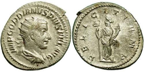  Антонініан Римська імперія (27BC-395) Срібло Гордіан III(225-244)