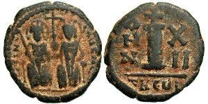  Деканумиум Византийская империя (330-1453) Бронза Юстин II (520-578)
