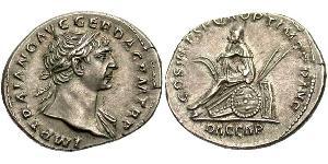  Денарий Римская империя (27BC-395) Серебро Траян (53-117)