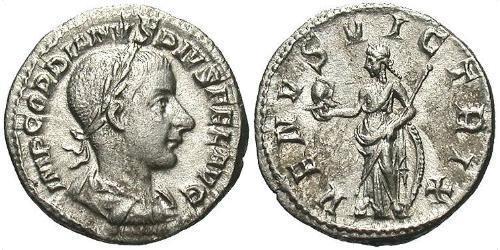  Денарий Римская империя (27BC-395) Серебро Гордиан III(225-244)