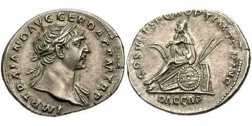  Денарий Римская империя (27BC-395) Серебро Траян (53-117)