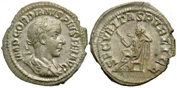  Денарий Римская империя (27BC-395) Серебро Гордиан III(225-244)