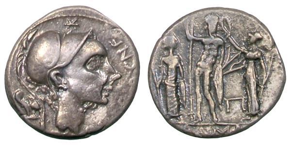  Денарий Римская республика (509BC-27BC) Серебро 