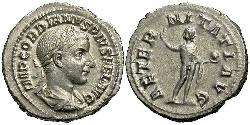  Денарій Римська імперія (27BC-395) Срібло Гордіан III(225-244)