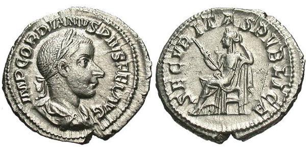  Денарій Римська імперія (27BC-395) Срібло Гордіан III(225-244)