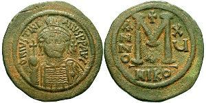  Фоллис Византийская империя (330-1453) Бронза Юстиниан I (482-565)