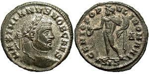  Фоллис Римская империя (27BC-395) Бронза Галерий Максимиан (260-311)