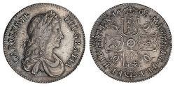  Шиллинг Королевство Англия (927-1649,1660-1707) Серебро Карл II (1630-1685)
