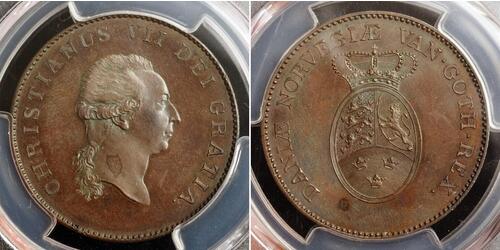  Danemark Cuivre Christian VII de Danemark (1749 - 1808)