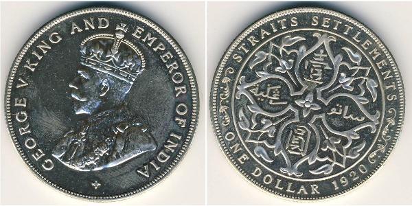  Straits Settlements (1826 - 1946) Plata Jorge V (1865-1936)