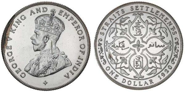  Straits Settlements (1826 - 1946) Plata Jorge V (1865-1936)