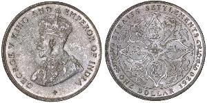  Straits Settlements (1826 - 1946) Silber George V (1865-1936)