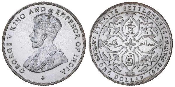  Straits Settlements (1826 - 1946) Silber George V (1865-1936)