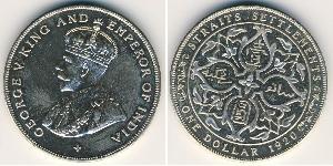  Straits Settlements (1826 - 1946) Silver George V of the United Kingdom (1865-1936)