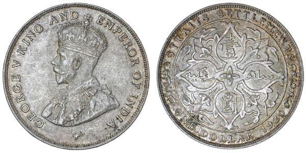  Straits Settlements (1826 - 1946) Silver George V of the United Kingdom (1865-1936)