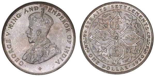  Straits Settlements (1826 - 1946) Silver George V of the United Kingdom (1865-1936)