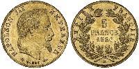 5 Franc Second French Empire (1852-1870) Gold Napoleon III (1808-1873)