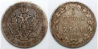 3/4 Rublo / 5 Zloty Impero russo (1720-1917) Argento Nicola I (1796-1855)